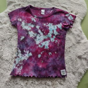 Cotton Hand Dyed Lettuce Edge Tee- Size 2