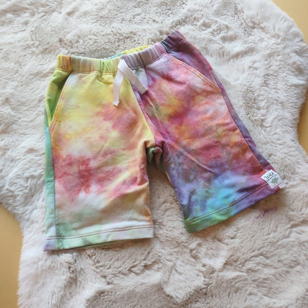 Cotton Handmade & Hand Dyed Shoreline Shorts- Size 5