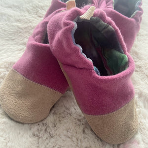 Wool Interlock and Bamboo Velour Slippers- Child Sizes 5, 6, or 7